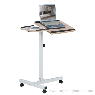 Portable Adjustable Wooden Laptop Stand With Wheels